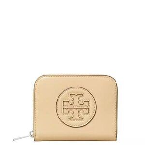 Tory Burch $148 Small Ella Bio Zip Wallet Vanilla Soft Serve NWT!